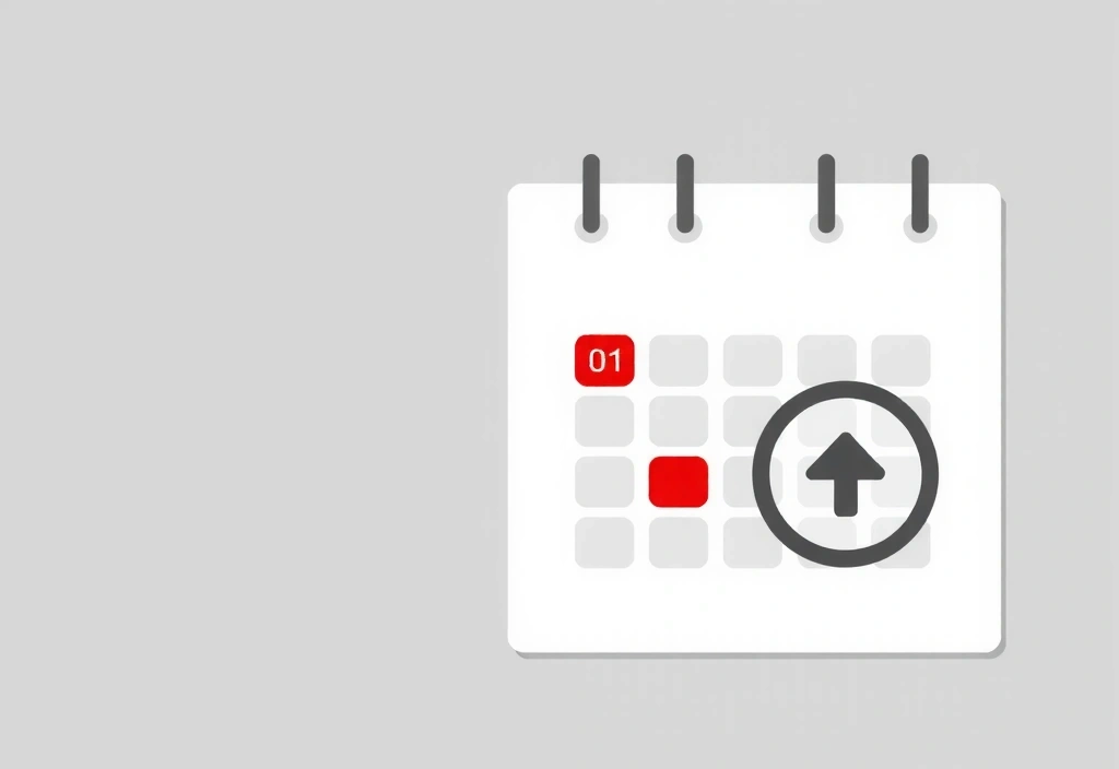 Calendario con una fecha marcada y un icono de actualización, simbolizando cambios en la política