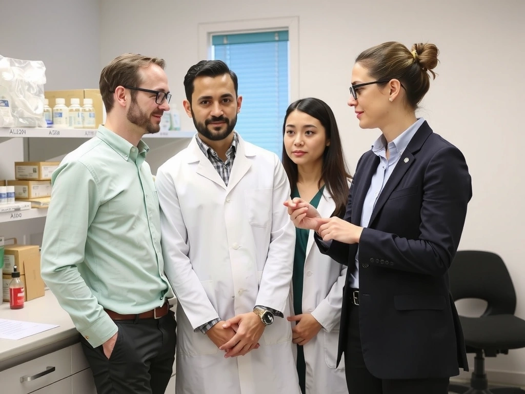 Retrato profesional de un equipo de investigación en salud